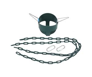 Siège de Balançoire pour Tout-petits à Dossier Haut et Seau Complet Siège de Balançoire pour Tout-petits à Dossier Haut et Complet avec Poignée pour les Doigts et Chaînes