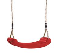 Siège de balançoire WICKEY pour enfant rouge- siège simple avec cordes réglables Ø10 mm - usage extérieur