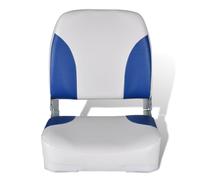 Siège de bateau à dossier et oreiller Bleu-blanc 41x36x48 cm