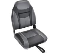 Siège de bateau à dossier haut COSTWAY, siège de bateau pliable avec rembourrage en éponge de 10 cm d'épaisseur, siège de pilotage rembourré pour bateaux (noir, simple)