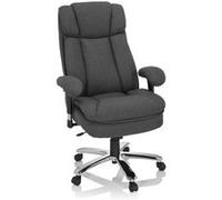 hjh OFFICE 691014 Fauteuil De Bureau Builder XXL I Tissu, Chaise pivotant réglable en Hauteur, Dossier Haut et Appui tête, Gris