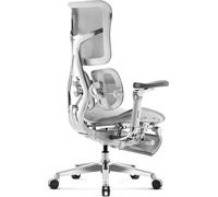 Siège de bureau Diablo Brave V-Kinetic Siège de bureau ergonomique Siège de manager avec repose-pieds Accoudoirs 5D Soutien lombaire en maille Assise réglable avec une capacité de charge jusqu'à 120 k
