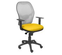 Siège de bureau ergonomique avec mécanisme synchro, accoudoirs réglables et dossier réglable en hauteur en maille respirante en Jaune