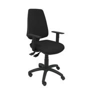Siège de bureau ergonomique avec mécanisme synchro, réglable en hauteur et roues en nylon Siège et dossier rembourré en tissu BALI Noir