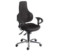 Siège de bureau ergonomique ERGO POINT Tissu Noir Hauteur réglable - Accoudoirs Dossier Appuie-tête Roulettes