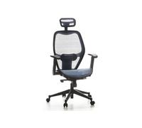 hjh OFFICE 653060 Chaise de Bureau AIR-Port Maille Bleu Siège pivotante avec Soutien Lombaire, accoudoirs repliables