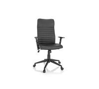 hjh OFFICE 729425 Siège de Bureau à Domicile ARTON 30 Similicuir Noir, Chaise de Bureau Ergonomique, Pivotant, Accoudoirs réglables en Hauteur