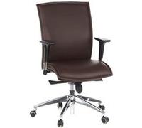 hjh OFFICE 600140 Fauteuil de Direction Murano 10 Cuir Marron Fauteuil de Bureau, Dossier moyennement Haut, accoudoirs réglables
