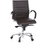 Siège de bureau / Fauteuil de direction PARMA 10, cuir marron, chromé