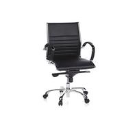 Siège de bureau / Fauteuil de direction PARMA 10, cuir noir, chromé