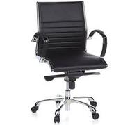 Siège de bureau / Fauteuil de direction PARMA 10, cuir noir, chromé hjh OFFICE Multicolore G