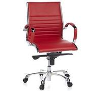 Siège de bureau / Fauteuil de direction PARMA 10, cuir rouge, chromé hjh OFFICE Multicolore G