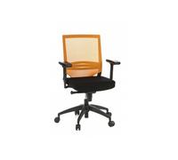 Siège de bureau / Fauteuil de direction PORTO BASE, assise tissu / dossier maille noir / orange