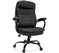 HJH Office Fauteuil de direction Relax XXL B Haut dossier simili cuir rembourré 180 kg Noir
