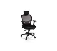 Siège de bureau / Fauteuil de direction VENUS BASE, assise tissu / dossier gris argenté / noir
