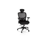 Siège de bureau / Fauteuil de direction VENUS BASE, assise tissu / dossier maille noir