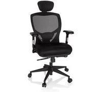 Siège de bureau / Fauteuil de direction VENUS BASE, assise tissu / dossier maille noir hjh OFFICE Multicolore G