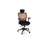 hjh OFFICE 657120 Chaise de Bureau Venus Base Tissu/Maille Orange/Noir Fauteuil pivotant Ergonomique, Dossier réglable
