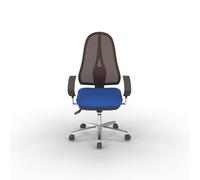 Siège de bureau OPEN POINT DELUXE Tissu Bleu Maille Noir Hauteur réglable - Dossier Accoudoirs Roulettes
