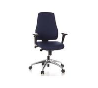 Siège de bureau / Siège pivotant PRO-TEC 200, tissu bleu foncé, aluminium poli