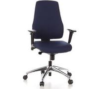 Siège de bureau / Siège pivotant PRO-TEC 200, tissu bleu foncé, aluminium poli hjh OFFICE Multicolore G