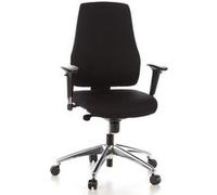 Siège de bureau / Siège pivotant PRO-TEC 200, tissu noir, aluminium poli hjh OFFICE Multicolore G