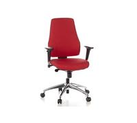 HJH Office Chaise de bureau Pro-TEC 200 - Tissu rouge, pivotante, ergonomique, accoudoirs réglables