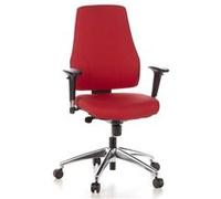 Siège de bureau / Siège pivotant PRO-TEC 200, tissu rouge, aluminium poli hjh OFFICE Multicolore G