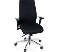 hjh OFFICE Chaise de Bureau Professionnelle Pro-TEC 250 Tissu Noir Chaise pivotante Ergonomique, Profondeur d'assise & accoudoirs réglables