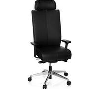 hjh OFFICE Chaise de Bureau Professionnelle Pro-TEC XXL Cuir Noir Fauteuil de Direction Ergonomique, Charge maximale 150kg, Dossier Haut