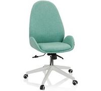 hjh OFFICE 729434 Chaise de Bureau AVEA I Tissu Bleu Chaise pivotante réglable en Hauteur avec Haut Dossier Ergonomique
