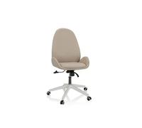 hjh OFFICE 729431 Chaise de Bureau AVEA I Tissu Beige Chaise pivotante réglable en Hauteur avec Dossier Haut Ergonomique
