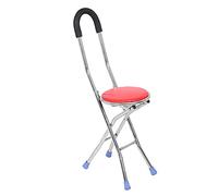 Siège de canne pliant en acier inoxydable à quatre pieds, tabouret à béquille pliante, canne de marche, chaise idéale pour les événements de voyage, marche pour les personnes âgées et handicapées