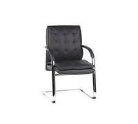 Siège de conférence / Piètement luge, en cuir Nappa VILLA V, noir hjh OFFICE Multicolore G