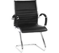 Siège de conférence / Piètement luge PARMA V, cuir noir, chromé hjh OFFICE Multicolore G