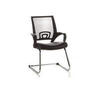 hjh OFFICE 650400 Chaise à piètement Luge Visto Net V Similicuir Noir Chaise Visiteur à Dossier résille
