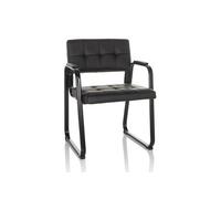 hjh OFFICE Chaise Visiteur avec accoudoirs Zanta B PU Chaise de conférence Bureau rembourrée, Similicuir, Noir