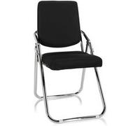 hjh OFFICE 706304 Siège de conférence Rabattable ESTO Tissu Chaise Visiteur, Chaise Pliante Polyvalente, Noir
