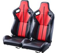Siège de course VEVOR cockpit de course réglable avec inclinaison grand angle et mousse haute résilience 2 pcs. Siège de course avec cuir PVC souple et curseur Q235B, adapté aux voitures de course et