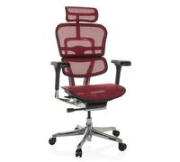 HJH Office Chaise de bureau ERGOHUMAN GEN2 ergonomique 24h/24 soutien lombaire filet rouge