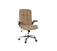 MyBuero Fauteuil de Direction rembourré Aspect Velours côtelé Relax WD 100 Chaise pivotante réglable en Hauteur avec accoudoirs rabattables, Beige