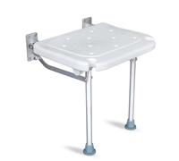 Siège de douche pliable à fixation murale pour enfants, personnes âgées, handicapés - Pliable, composite blanc, 40 x 32,6 cm, pour salle de bain, zone à chaussures, couloir. Supporte 181,4 kg -