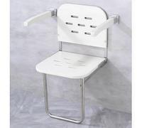 Siège De Douche Rabattable Bois, Chaise De Douche Murale Pliable avec Accoudoirs Et des Jambes Tabouret De Douche Antidérapant dans Max 250 Kg pour Handicapé Personnes âgées (White)
