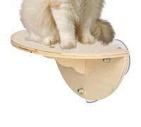 Siège de fenêtre pour Chat, lit de fenêtre pour Chat - Siège pour avec Peu encombrant - de perchoir en Bois Robuste avec 3 ventouses, lit d'escalade pour de Rebord de p