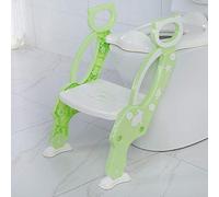 Siège de formation pour pot de bébé Tabourets-escabeaux Siège de toilette pour pot pour enfants avec échelle réglable Formation de toilette pour bébé Siège pliant-Vert
