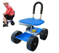 Siège de jardin à roulettes avec roues, outils de jardin réglables, chariot de jardin mobile avec siège, pour extérieur, arrière-cour, ferme, terrasse, pelouse, plantes, désherbage, personnes âgées