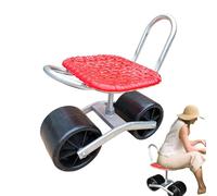 Siège de jardin à roulettes - Chaise de jardin pivotante réglable en hauteur - Avec roues souples - Poignée de direction - Chariot de jardin robuste pour les travaux de plantation et de jardinage en