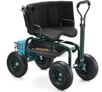 Siège de jardin mobile avec siège pivotant - Poignée extensible 810x480x690/770 mm - Aide pratique au jardinage
