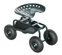 Siège de jardin - Outsunny siège roulant pour jardin - chaise roulante pivotant à 360° et réglable en hauteur avec plateau vert