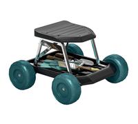 Siège de jardin - Outsunny - sur roues - plateau à outils - pour désherber, planter - 50 x 49 x 32 cm - vert foncé